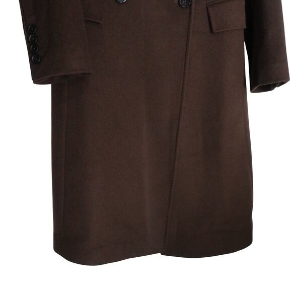 New Quince Women's XS Italian Classic Double Breasted Wool Coat Dark Chocolate - Picture 6 of 13